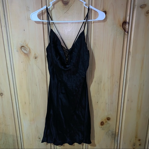 Zara Black Satin Slip Dress - Picture 5 of 7